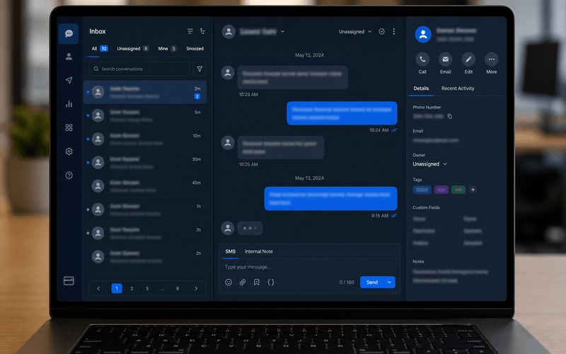Omnichannel SMS inbox and campaigns
