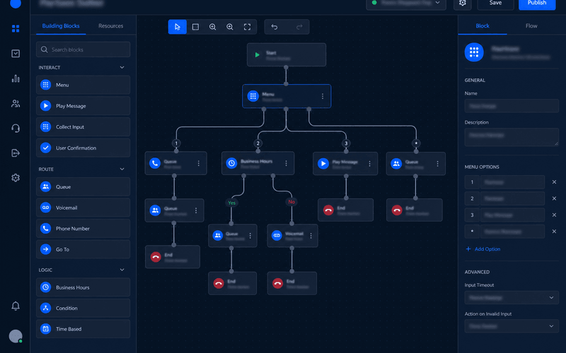 Visual auto-attendant builder
